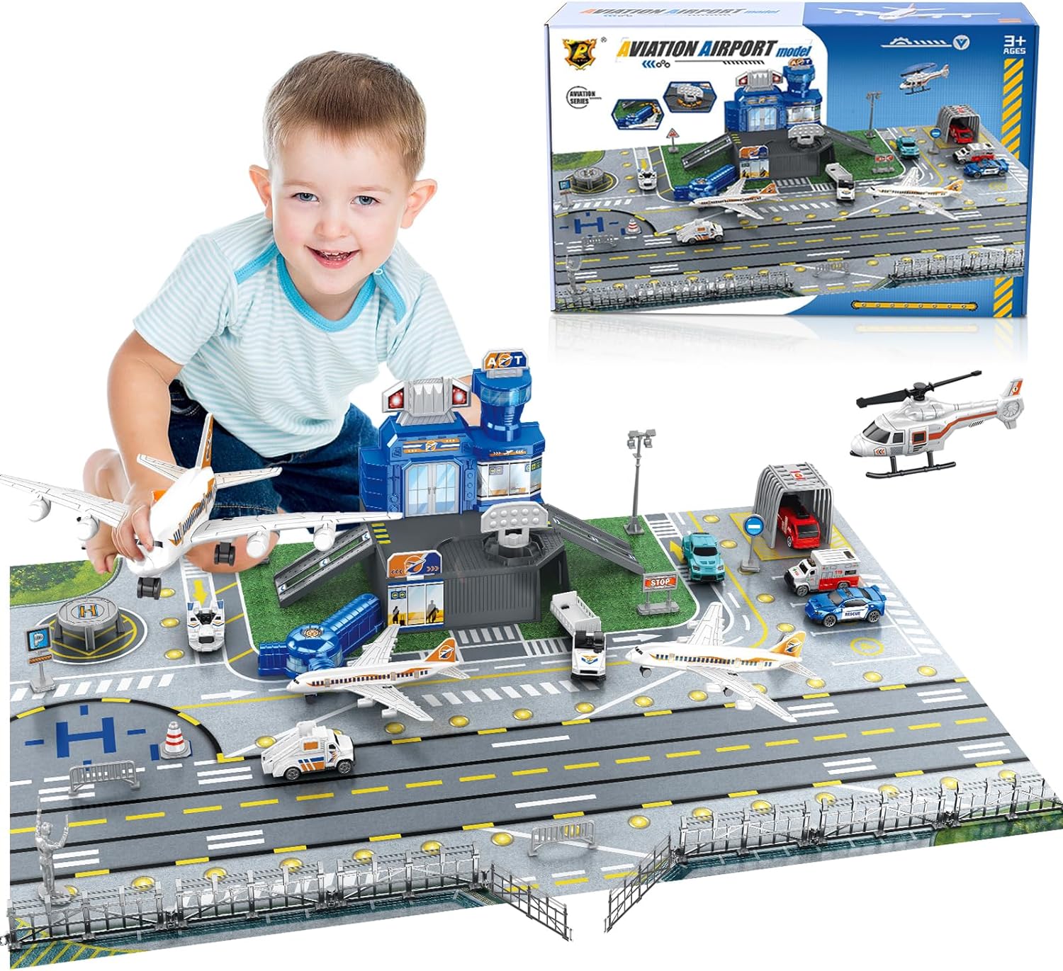 Play Mat - Set Mainan Pemandangan Bandara Anak-anak dengan