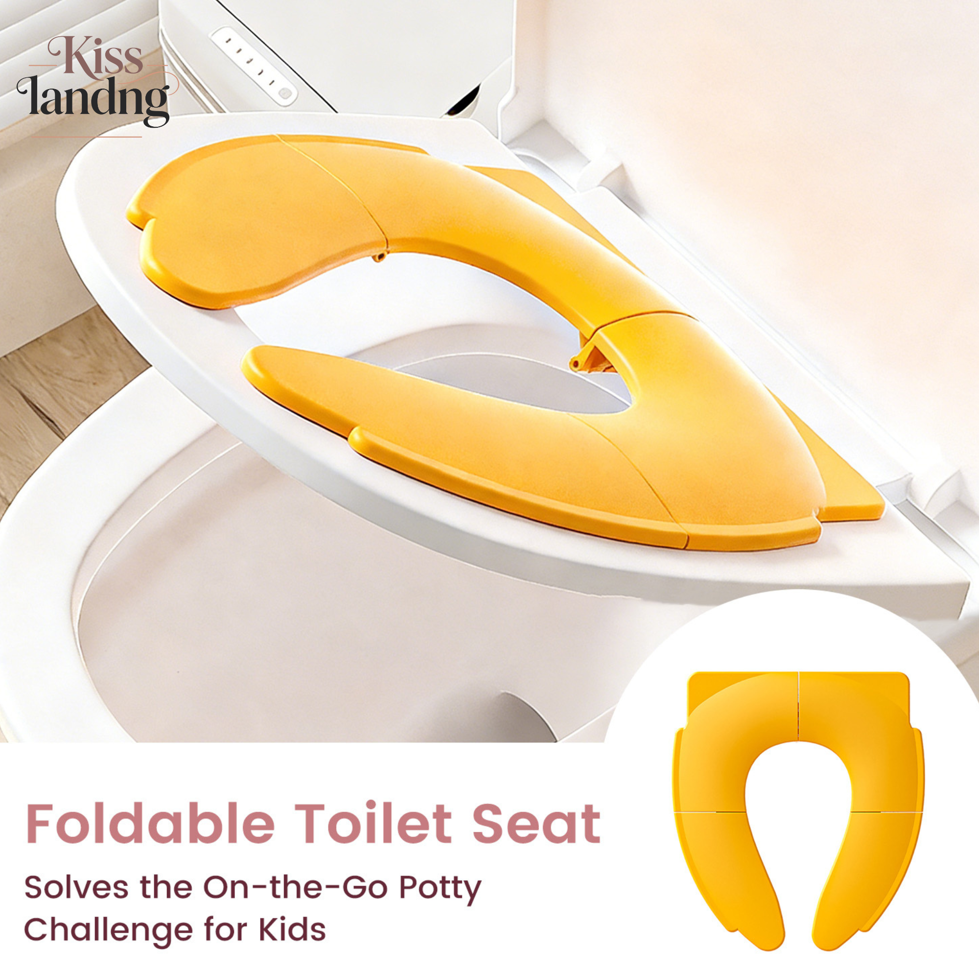 Toddler Potty Training Seat - Kursi Toilet Lipat Bayi Portabel, Alas