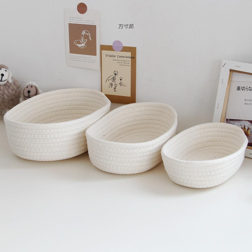 Baby Products Basket - Keranjang Penyimpanan Anyaman Tali Katun Nordic