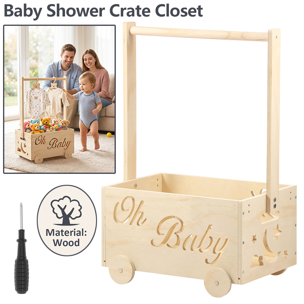 Baby Products Basket - Keranjang Penyimpanan Produk Bayi Kayu untuk