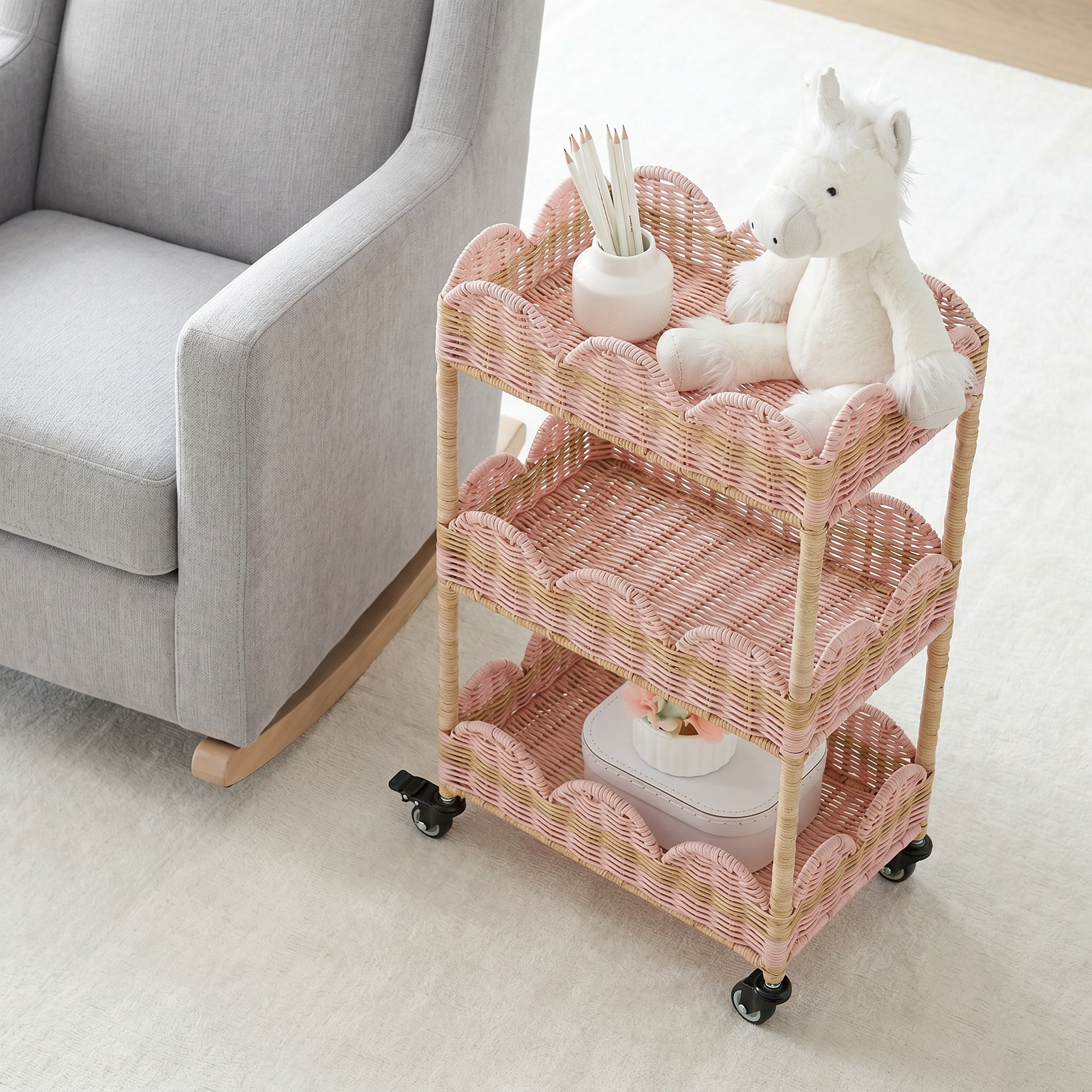Rak penyimpanan rotan imitasi  - Baby Products Basket ulasan dan harga