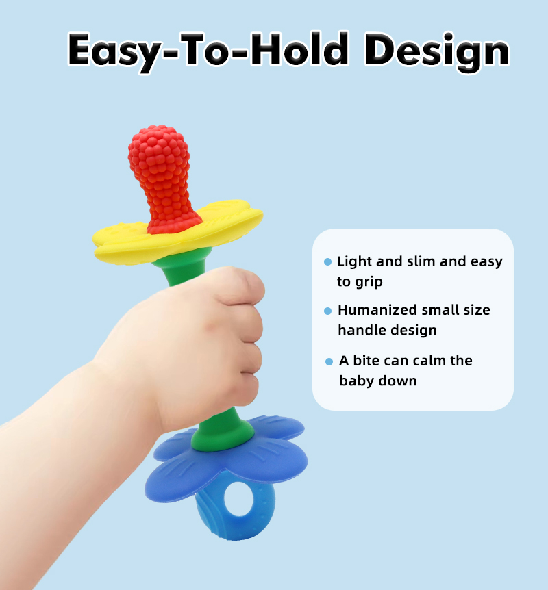 Teether Silikon Bunga 2 in 1 B - Baby Products Best ulasan dan harga