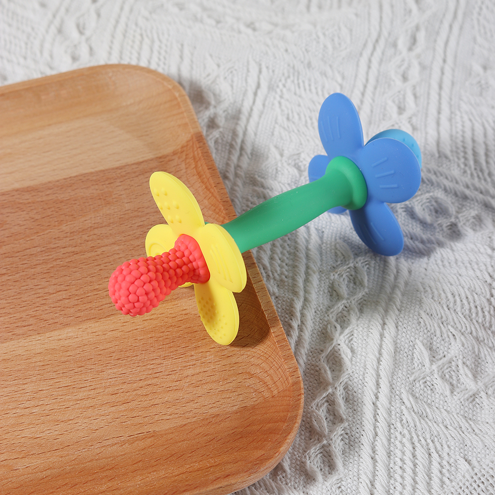 Teether Silikon Bunga 2 in 1 B - Baby Products Best ulasan dan harga