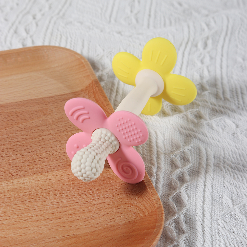 Teether Silikon Bunga 2 in 1 B - Baby Products Best ulasan dan harga