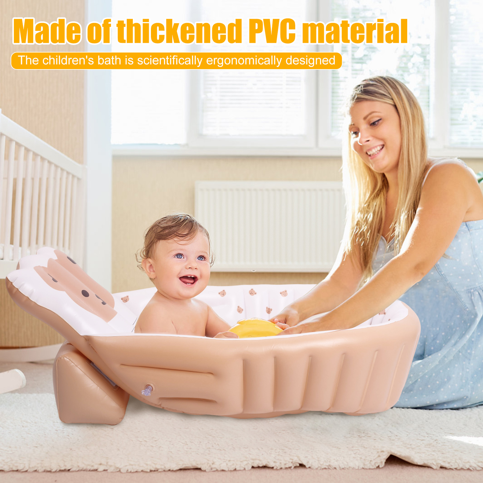 Bak Mandi Bayi Tiup PVC Bak Ma - Baby Bath Tub Foldable ulasan dan harga