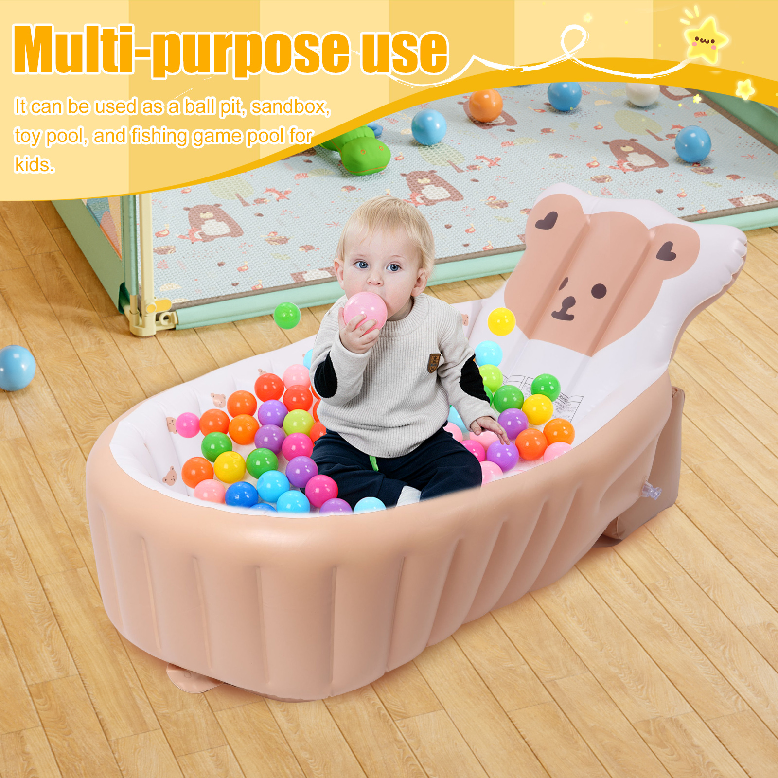 Bak Mandi Bayi Tiup PVC Bak Ma - Baby Bath Tub Foldable ulasan dan harga