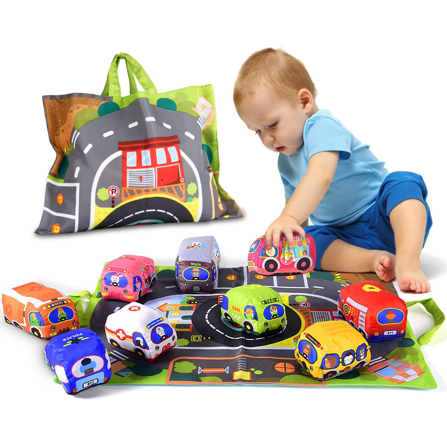 Set mainan mobil lembut, denga - Play Mat ulasan dan harga